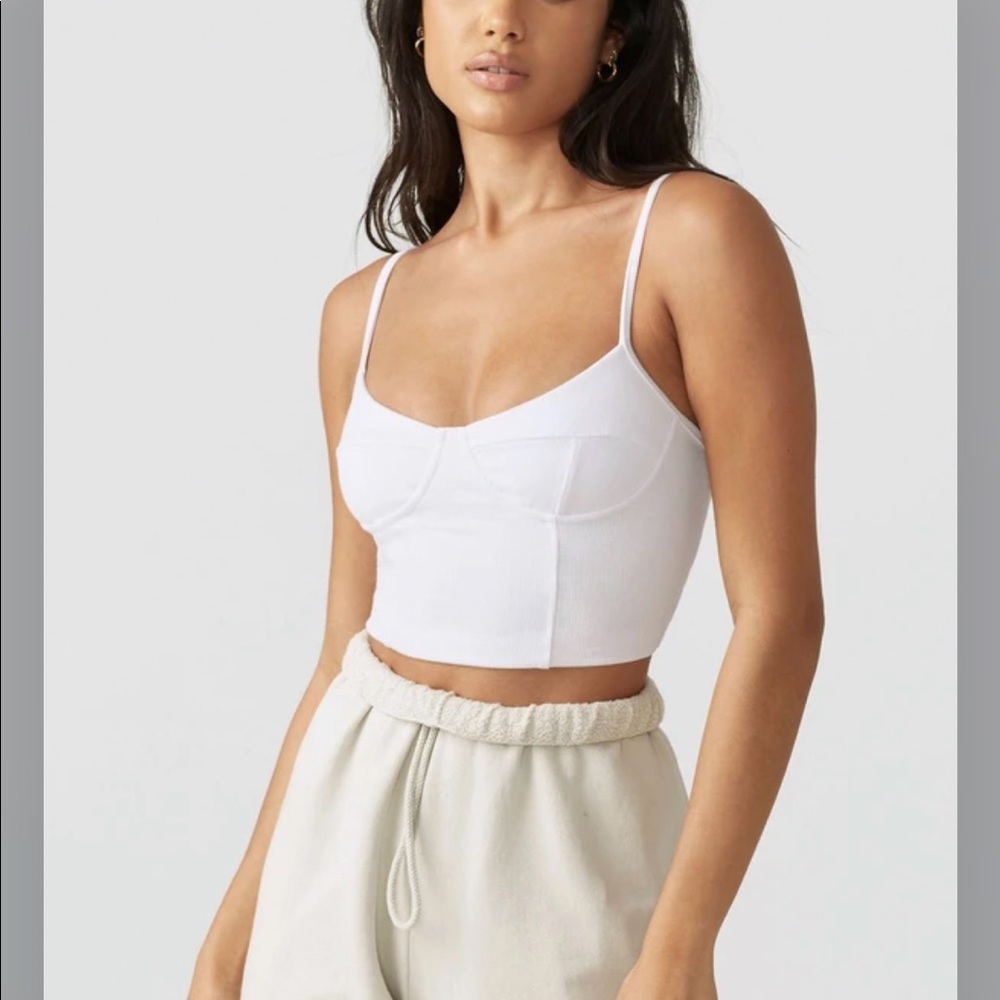 Joah Brown White Bustier Cami NWT X/S